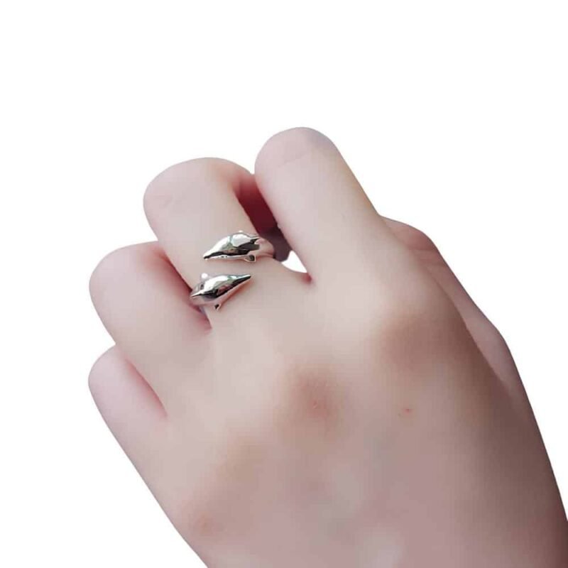 Bague duo de dauphins porte 1 Dolphin Duo Ring