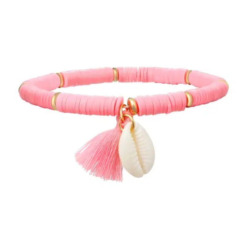 Bracelet Coquillage Heishi Rose "Heishi Shell Bracelet"