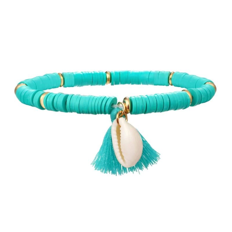 Bracelet Coquillage Heishi Turquoise "Heishi Shell Bracelet"