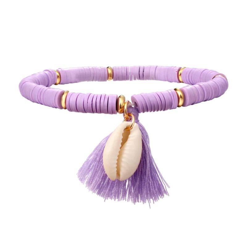 Bracelet Coquillage Heishi Violet "Heishi Shell Bracelet"