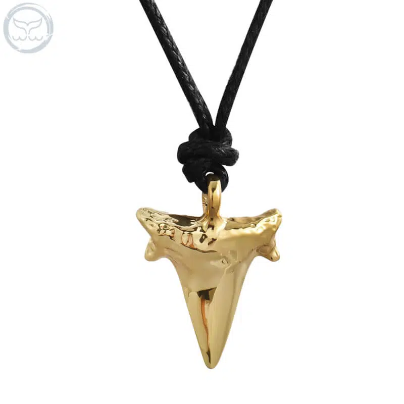 Collier dent de requin dore 1 Gold Shark Tooth Necklace