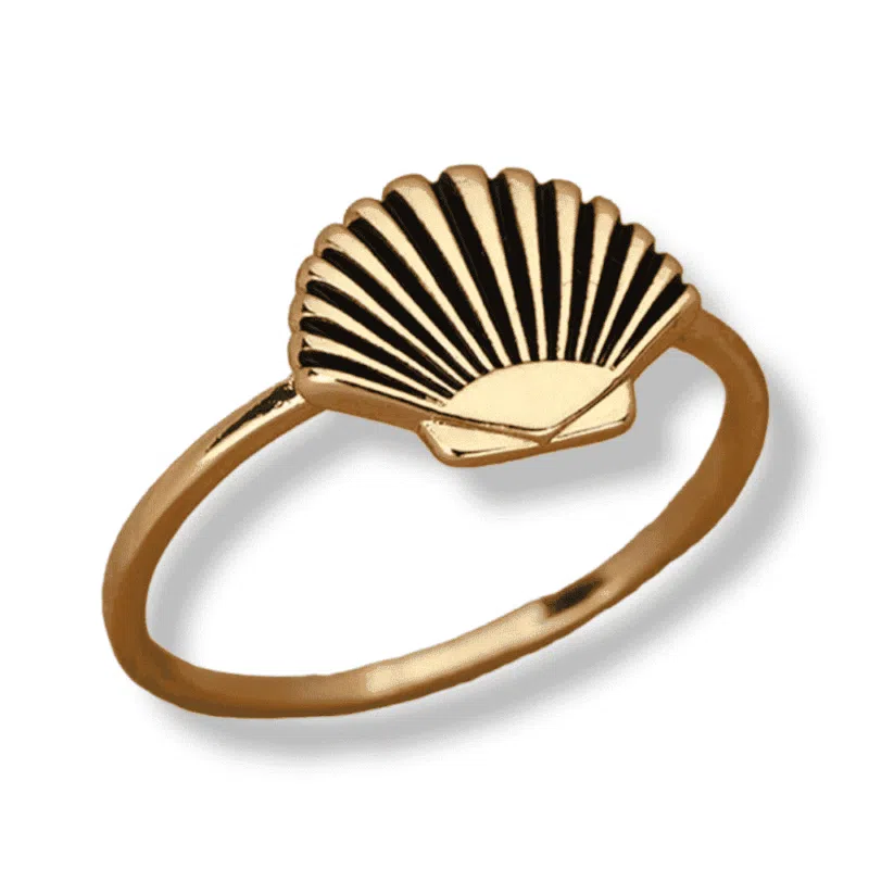 bague coquillage dore Golden Shell Ring