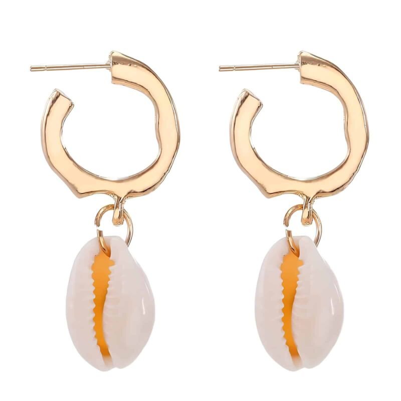 boucles doreilles coquillage dorees Gold Shell Earrings