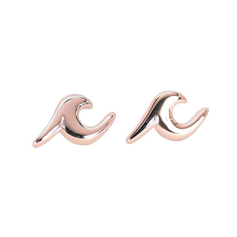 boulces oreilles vague en or rose Wave Earrings