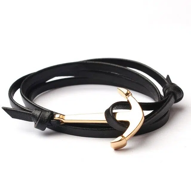 bracelet ancre en cuir 10 Anchor Leather Bracelet