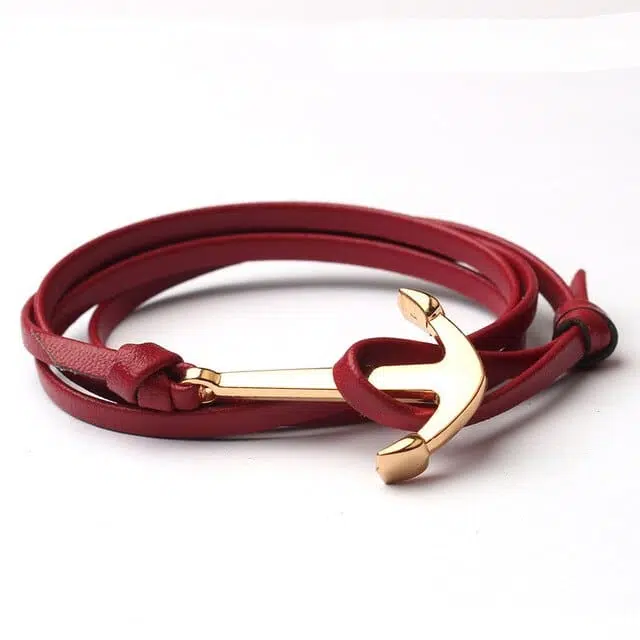 bracelet ancre en cuir 6 Anchor Leather Bracelet