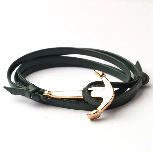 bracelet ancre en cuir 7 Anchor Leather Bracelet