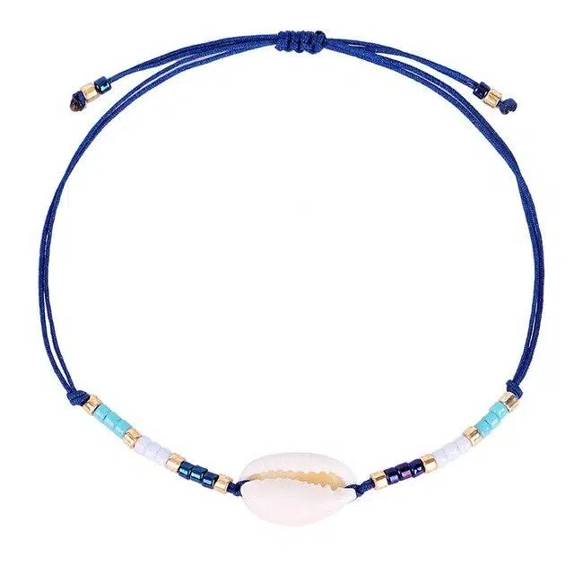 bracelet cheville coquillage fond sous marin 232704 Ankle Bracelet with Seashell Undersea Charm